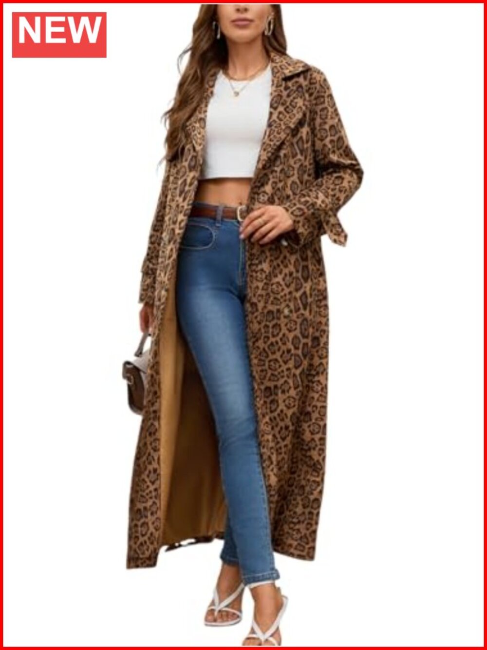 Faux Suede Long Trench Coat Double Breasted Belted Pea Overcoat
